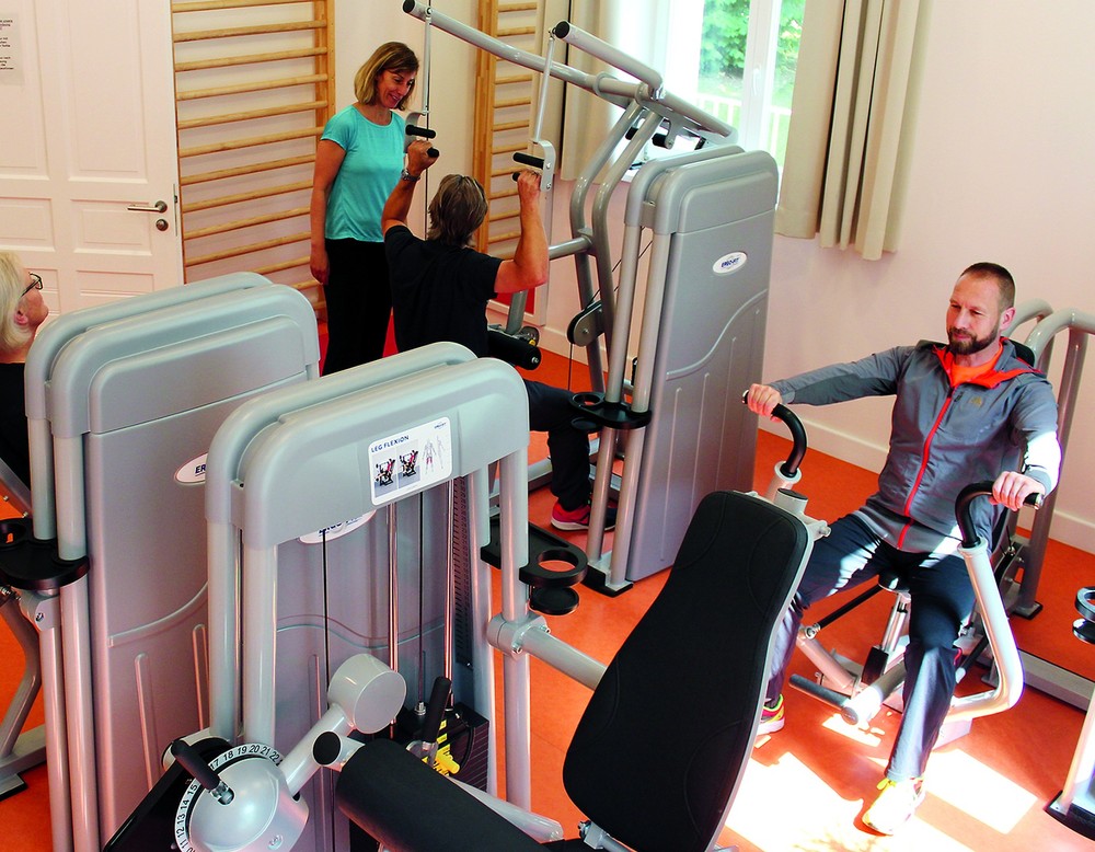 Einen Teilbereich des internen Fitness-Bereiches.